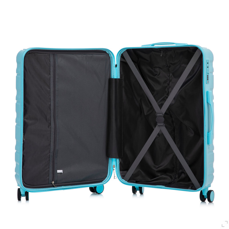 HIFINE TOURIST 20 "/ 24" / 28 "3 pièces / ensemble en valise à roulettes en ABS, valise de cabine, couleur assortie, serrure à combinaison