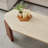 Modern Irregular Travertine Texture Coffee Table – 44" Stone Accent Table For Living Room, Minimalist Natural Style
