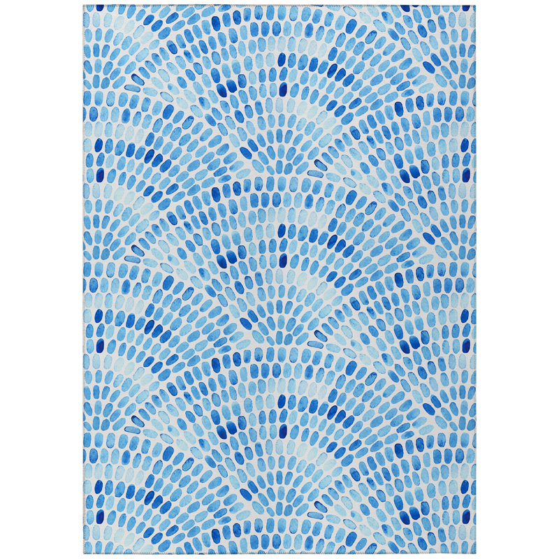 Deloni Washable Geometric Indoor / Outdoor Rug, Rectangle 10' x 14'