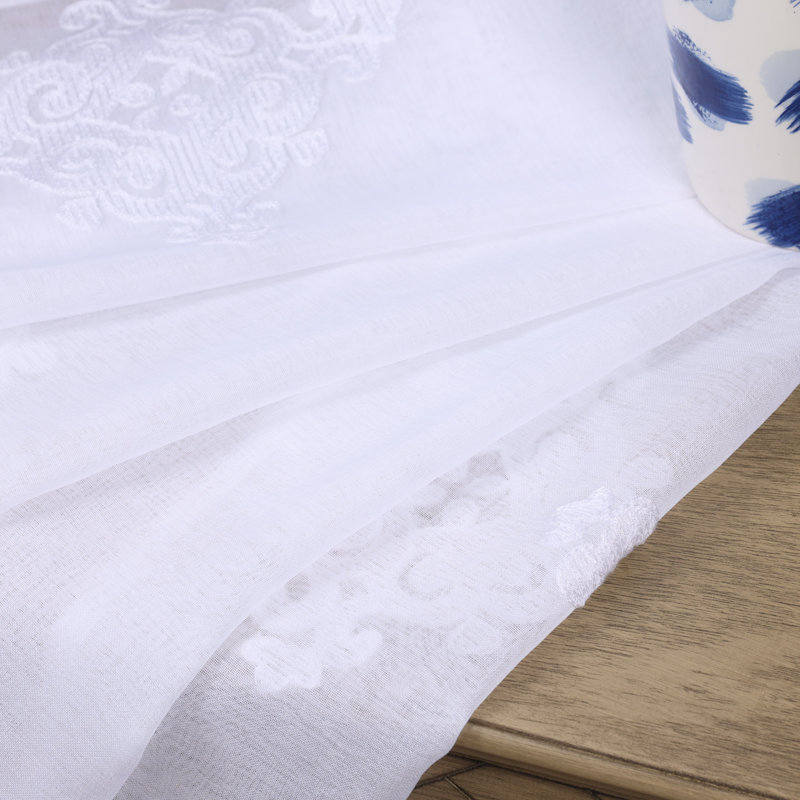 Panneaux de rideaux damas transparents légers avec œillets Patric, 52 po x 63 po, Blanc