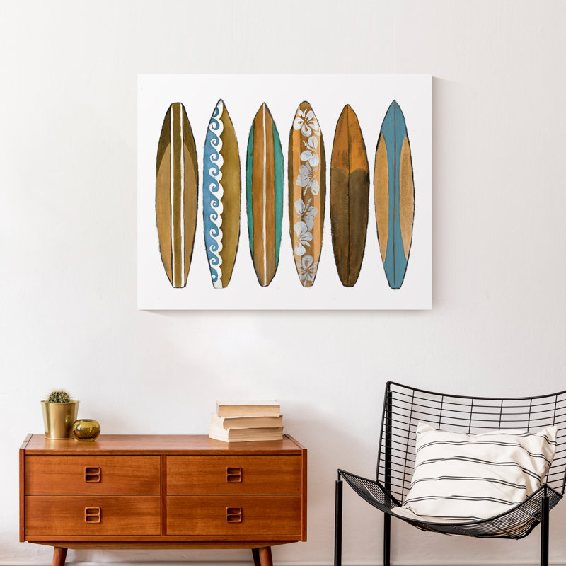 Surf Boards in a Row - Impression sur toile tendue, H 24 po x l 30 po