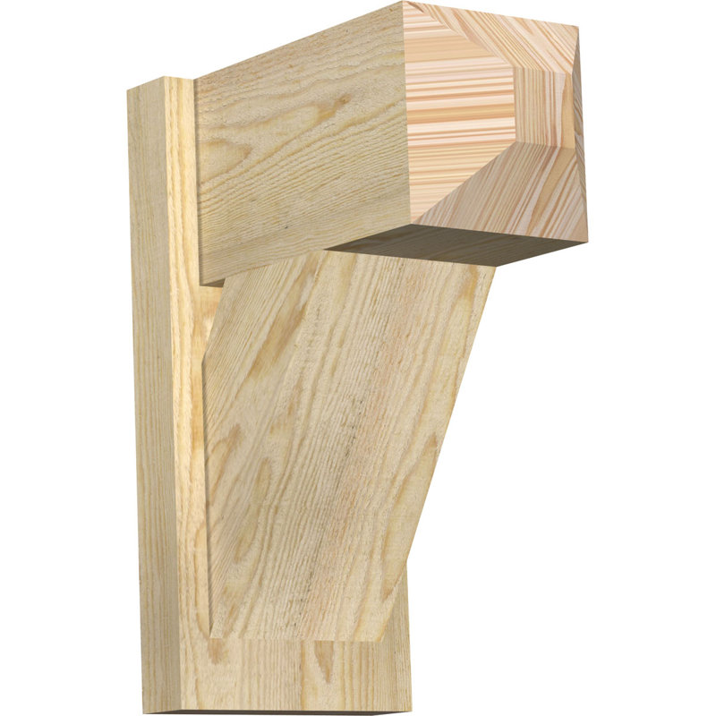 Traditional Craftsman Rustic Wood Outlooker, 8" W Douglas Fir (Rough Sawn), 14" D x 18" H