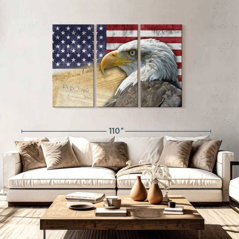 American National Eagle, 48" H x 74" W