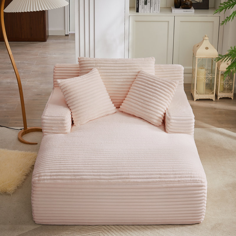Méridienne Cloudline, H 29,3 po x l 49,2 po x H 66,1 po, Rose