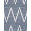 Tapis en coton / laine à chevrons rectangulaire fait à la main 8 pi x 10 pi bleu marine / ivoire
