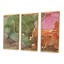 Mauve et vert, art liquide - 3 pièces, cadre flottant, impression sur toile-1425879533-1425879529