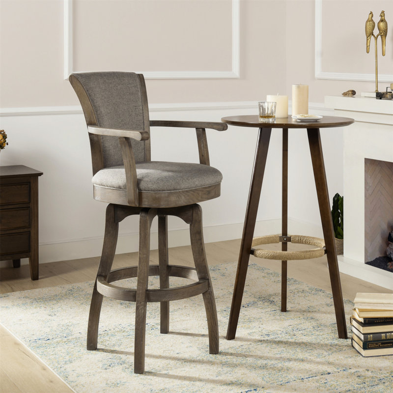 Tabouret de bar pivotant luxueux en cuir vintage avec fabrication robuste, Gris, Gris