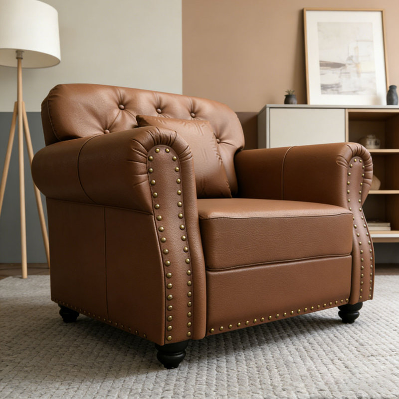 Chaise rembourrée 41,3 po, Brown, No Included
