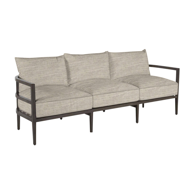 Santa Barbara Aluminum Sofa - Slate Gray, Welt, Dove Sunbrella® Linen, Standard Plus