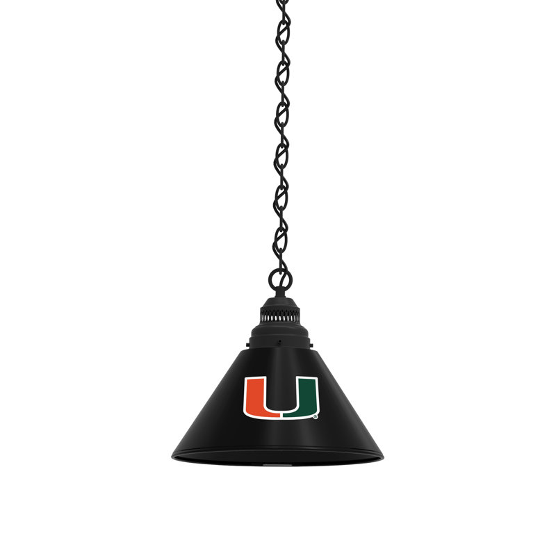 1 - Light Single Pendant, Black, Miami (FL) Hurricanes