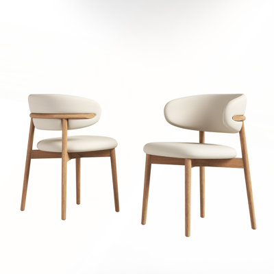 Mid-Century Modern Wood Feet Dining Chair Set of 2 for Any Room
