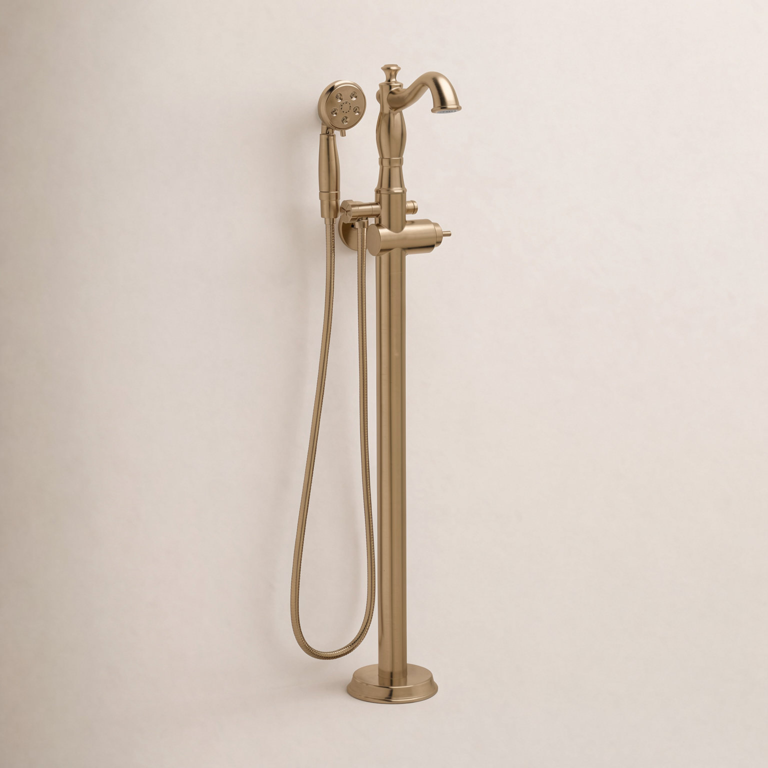 Cassidy™ Floor Mounted Clawfoot Tub Faucet Trim, Brilliance Champagne Bronze