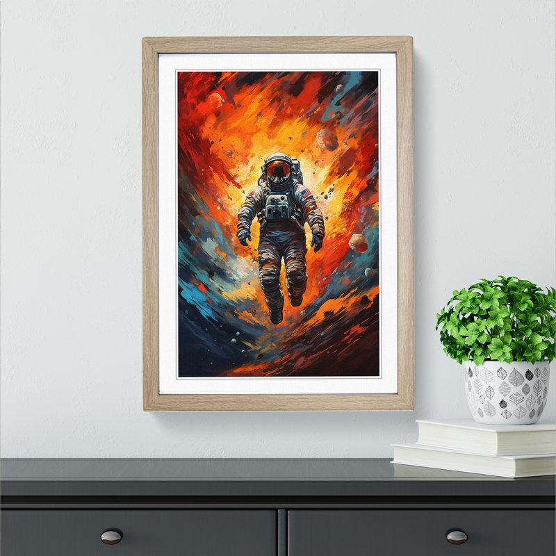 Single Picture Frame Print on Wood, 34cm H x 25cm W, Oak Framed