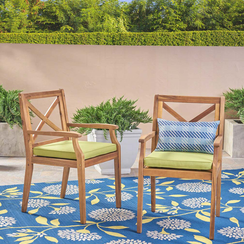 Outdoor Wood Dining Chairs,Club Armchair, Green