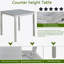 Ensemble de table 5 pièces à hauteur de comptoir, ensemble de table de cuisine en bois avec table carrée et 4 chaises rembourrées, ensemble de table de salle à manger à hauteur de comptoir avec décoration en cristal et ensemble de chaises, gris argenté-1080833032-1080833143