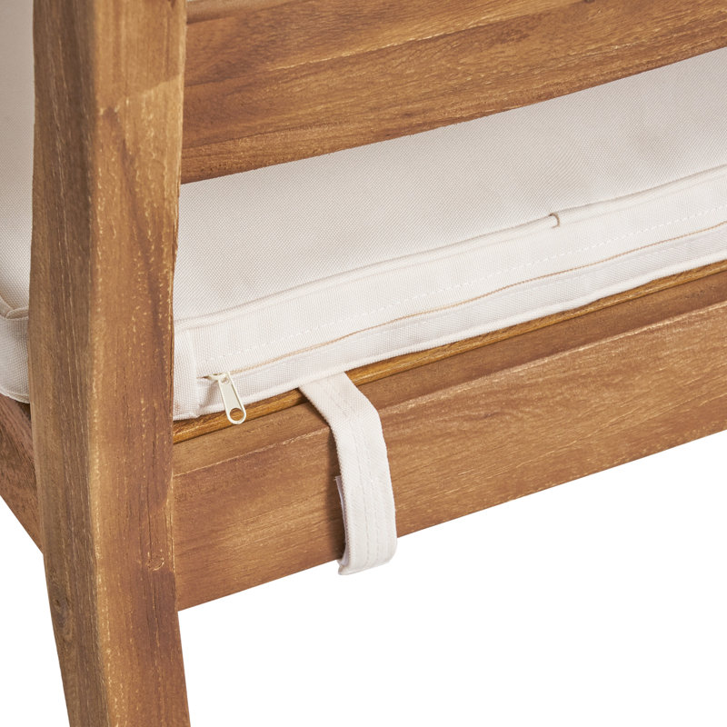 Chaises de salle à manger en bois avec doublure de siège beige et eau - Rembourrage crème, merveilleux