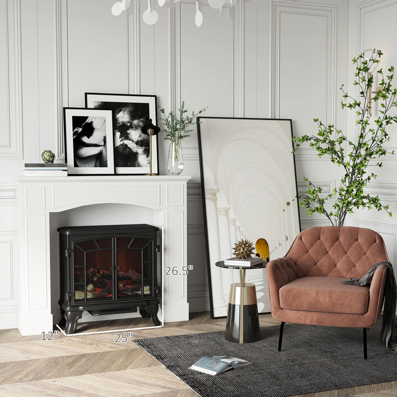 Foyer - blanc, 29 po de largeur intérieure, élément décoratif, 45,25 po de largeur, facile à polir, basculant, pour les foyers électriques.