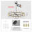 Modern Black Crystal Chandelier - 36 Inch Double Ring LED Ceiling Light Fixture for Dining Room, Living Room & Bedroom Decor