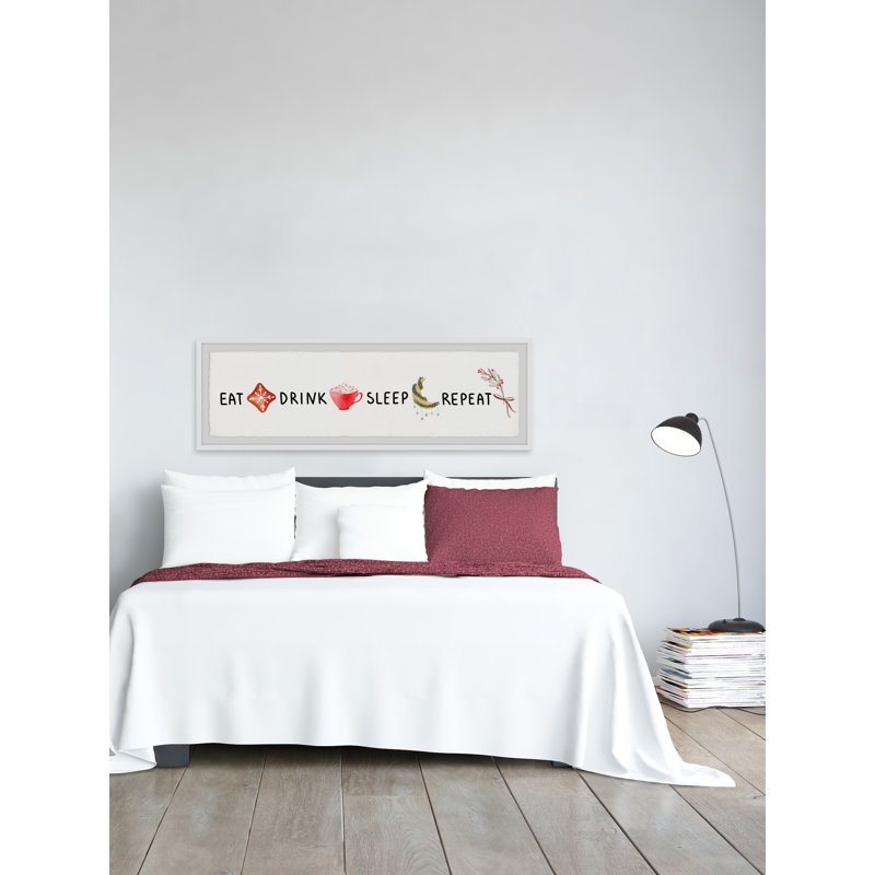 Eat Drink And Sleep - Single Picture Frame Panoramic Print, 38cm H x 114cm W x 3.81cm D