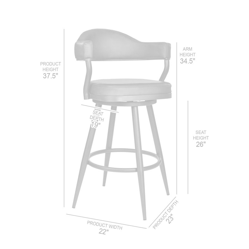 Chaise de bar pivotante 42 po, Tabouret de comptoir (siège d'une hauteur de 26 p