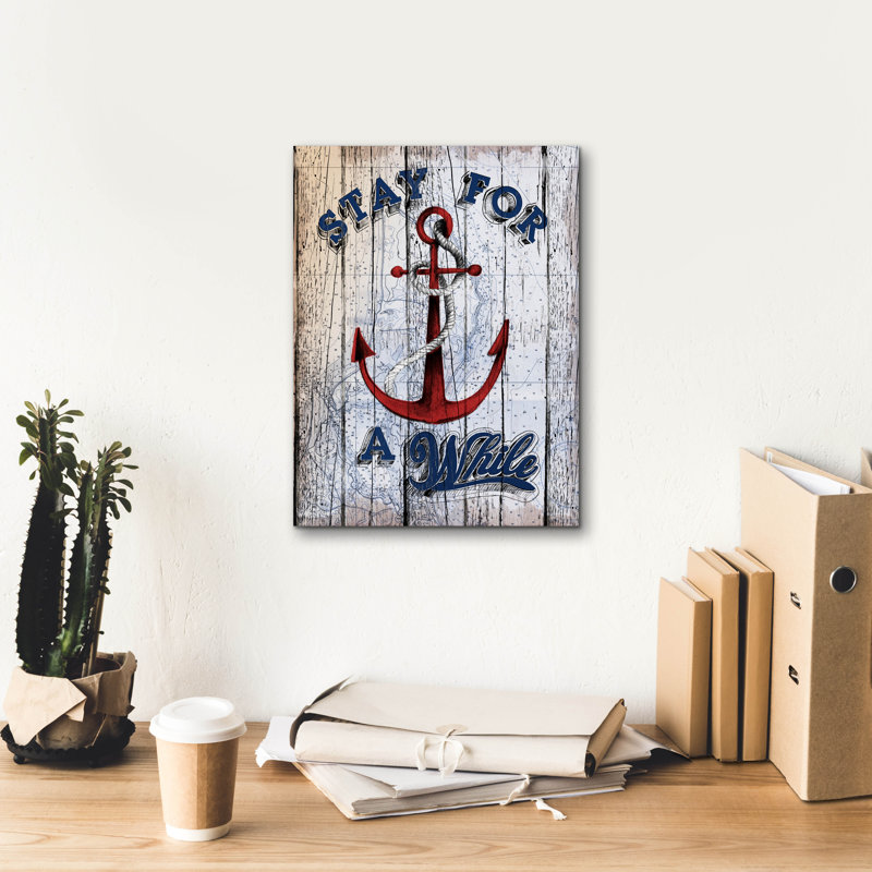 Art mural sur toile Epic Graffiti «Stay Anchor» par Art Licensing Studio, H 16 po x l 12 po