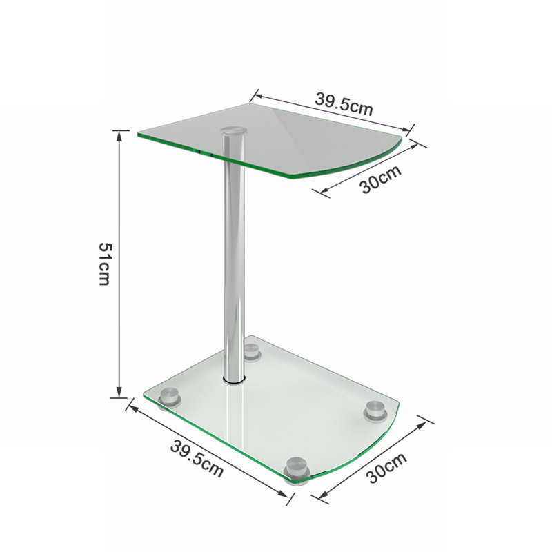 Mikell Glass Top C Table End Table