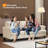 83.5" Upholstered Square Arm Suede Sofa-773577990