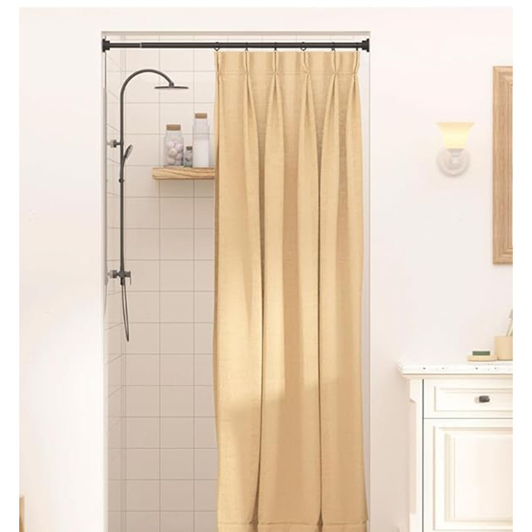 81cm Straight Tension Shower Curtain Pole & Hook Set