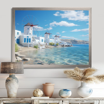 «Grèce Serenity In Mykonos - Grèce», reproduction sur toile encadrée