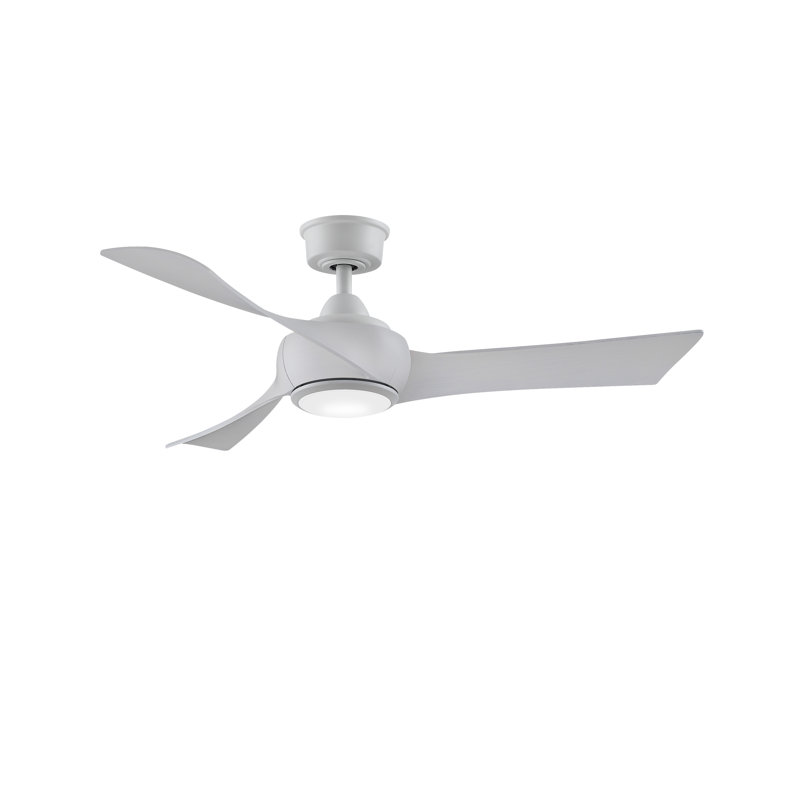 Wrap Custom 48 inch Indoor/Outdoor Ceiling Fan with LED CCT Select Light Kit - Matte White with Dark Walnut blades