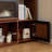 Medieval-Style Red Oak Sliding Corner Glass Door Bookcase