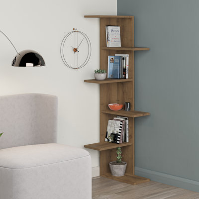 Saso Corner Bookcase 5-Tier Storage Unit
