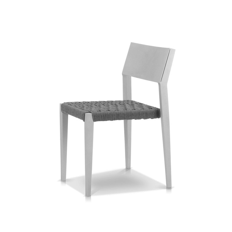 Belmont Outdoor Dining Side Chair, Silver