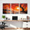 «Autumn Sunset Tree Landscape», reproduction d'art sur toile tendue sur toile, ensemble de 3