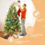 Arbre de Noël 9 pi avec 2435 pointes en PE + PVC - Arbre de Noël à branches pleines, branches faciles à assembler, support en métal stable, décoration de Noël vert classique-1445471659