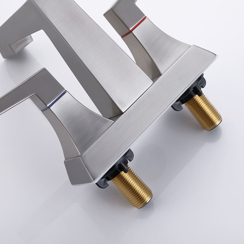 Centerset 2-handle Bathroom Faucet with Drain Assembly, Brushed Nickel