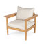 Chaise longue d'extérieur en bois de 2 avec coussins de siège moelleux, dossier bien rembourré et paire spacieuse avec finition, largeur confortable