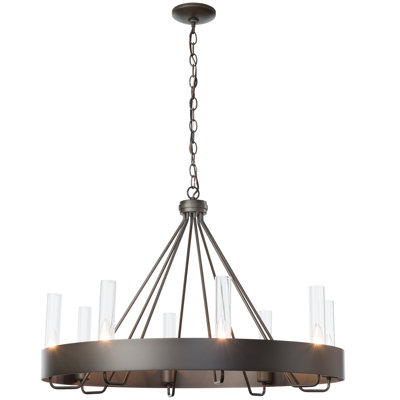 Banded 8 - Light Unique / Statement Wagon Wheel Chandelier