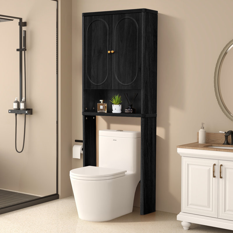 Rangement autoportant au-dessus de la toilette, Noir