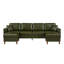 Canapé d'angle en forme de U vert foncé moderne avec poufs de rangement, en cuir PU respirant, idéal pour la maison familiale.-1902389367