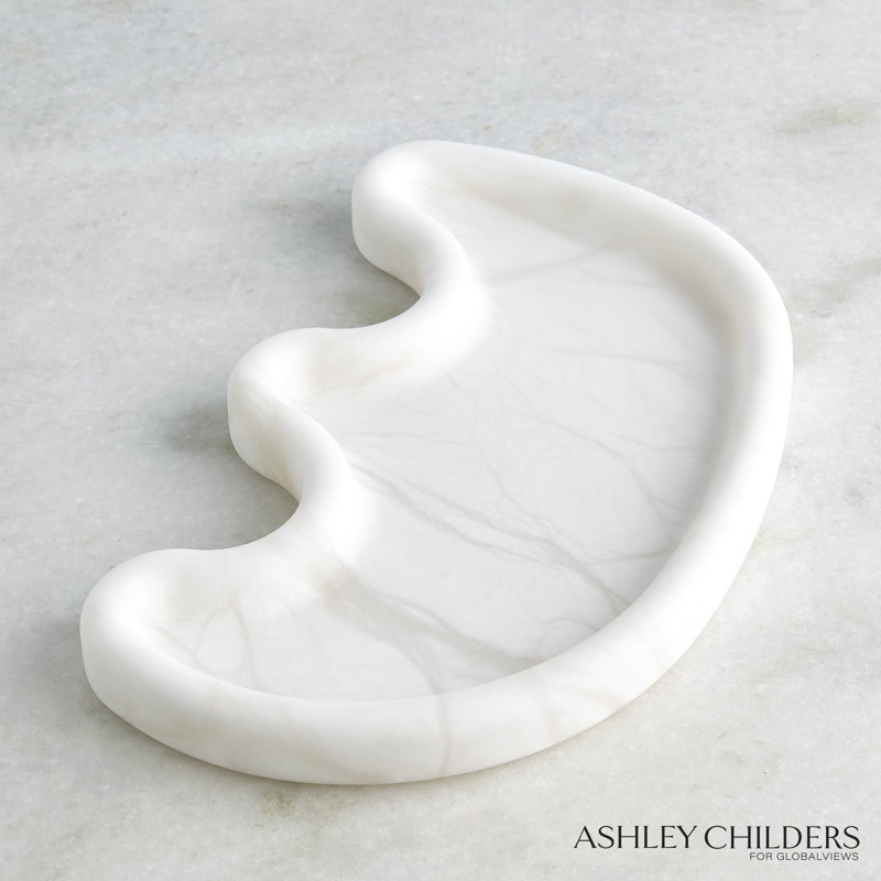 Amera Alabaster Tray, White