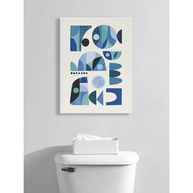 «Mid Century Fish Blue» par Rachel Lee, 3 oiseaux flottants, art mural en acrylique