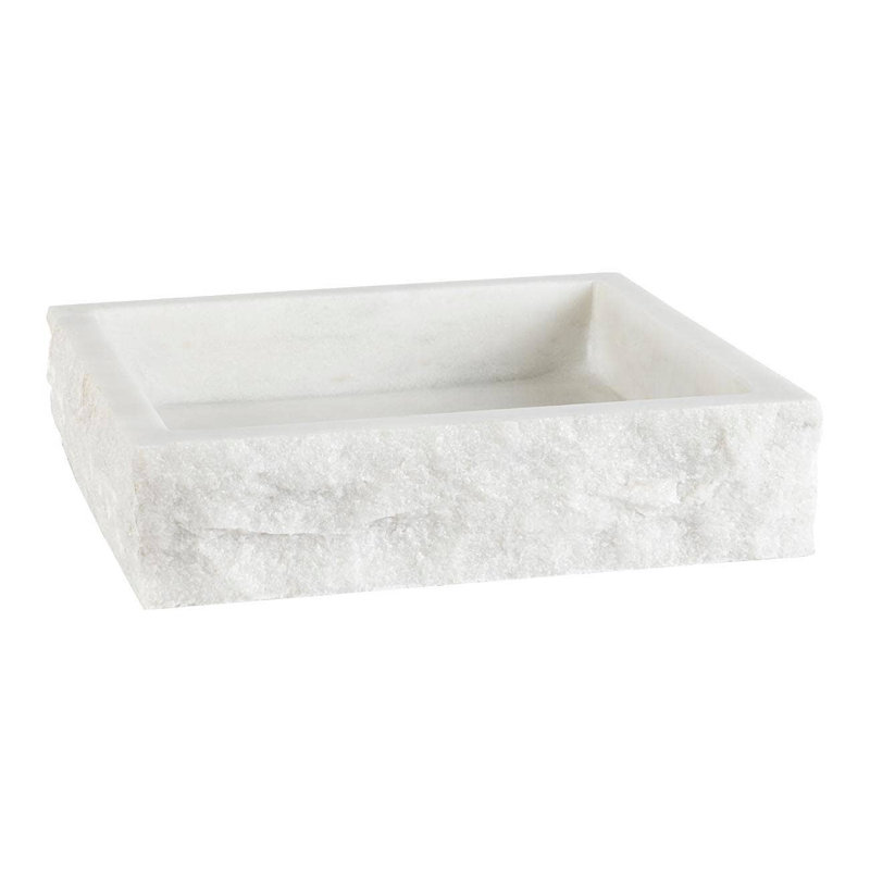 Chevington Asher Marble Rectangular Vessel Sink 15.35'' Marble Rectangular Bathroom Sink