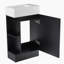 Meuble-lavabo 18,6 po avec lavabo, meuble-lavabo avec tablette à deux niveaux, orientation gauche ou droite, noir (WF308491 nouvelle couleur)