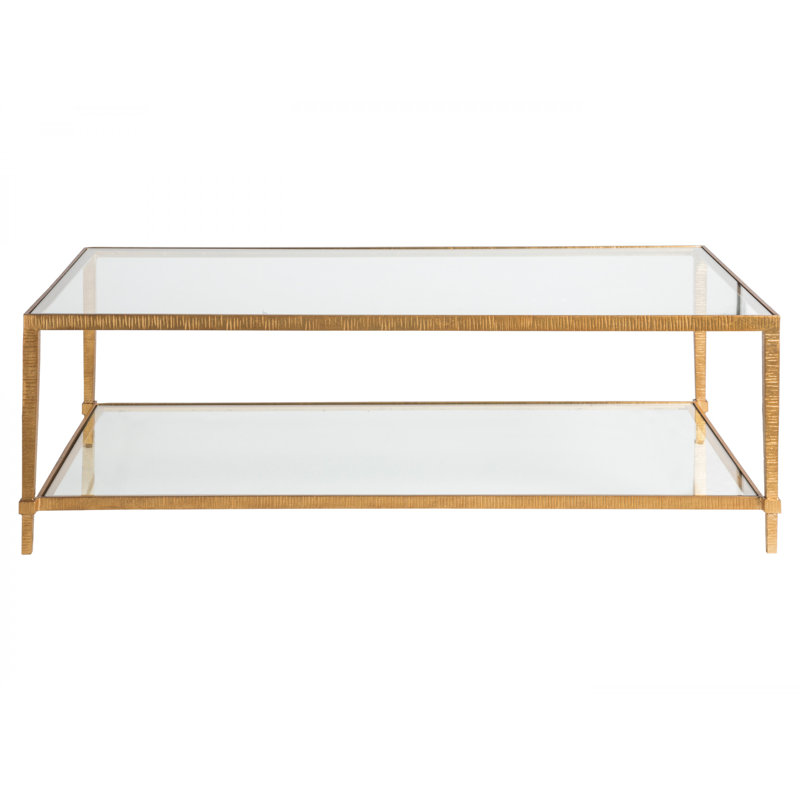 Claret Gold Leaf 54" Rectangular Glass Cocktail Table
