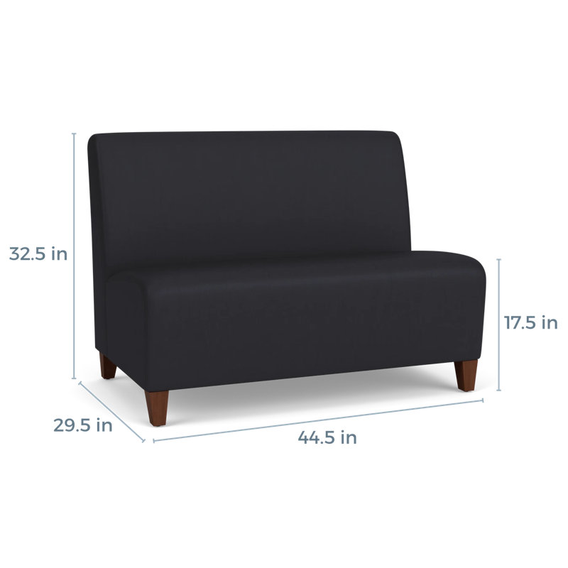 Causeuse sans accoudoirs Ravenna, Noir Patriot Plus, Bois de noyer