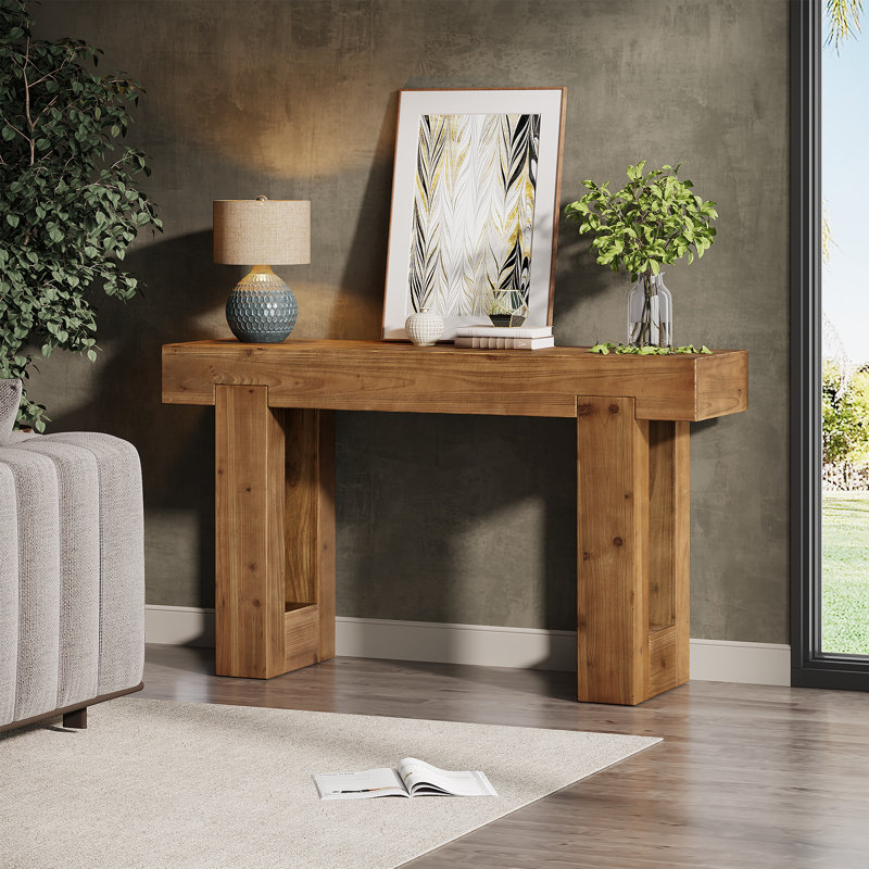 55-inch Farmhouse Solid Wood Console Table