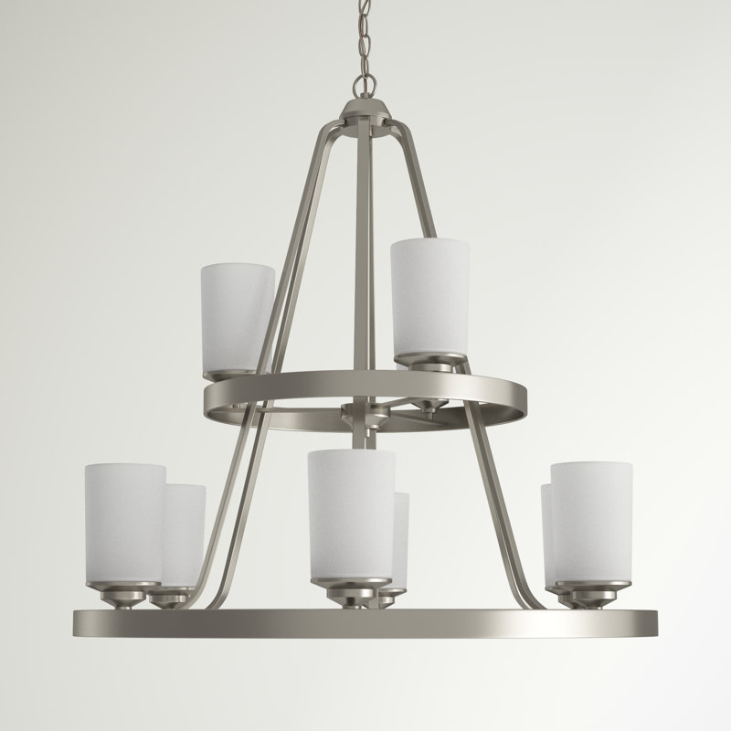 Kemal Nine Light Chandelier from Generation Lighting , Brushed Nickel, Not Energy Star, No
