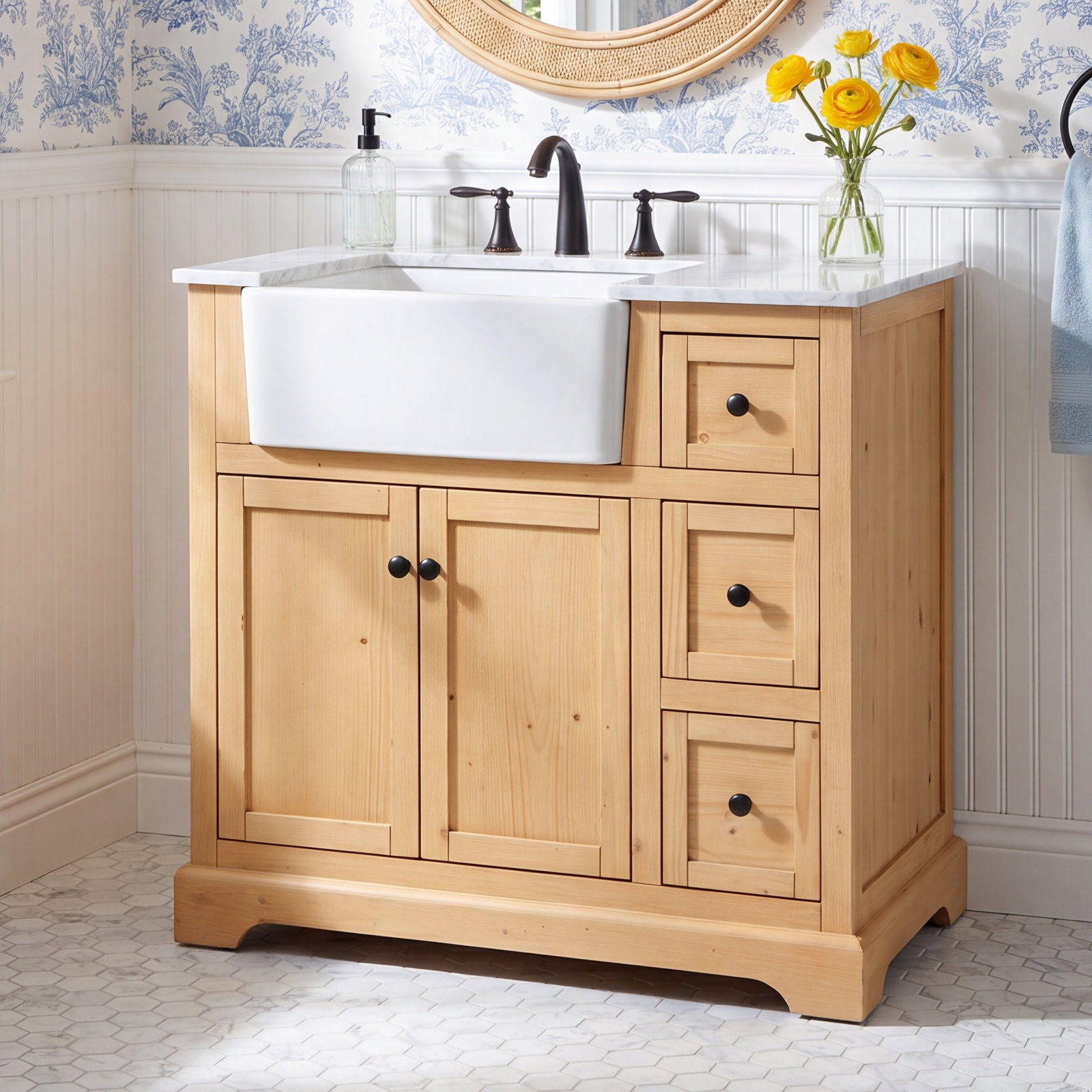 Pardue 36'' Single Bathroom Vanity, Natural Wood