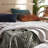 3-Piece Velvet Quilt California King Size - Lightweight Comforter & 2 Pillow Shams, Navy Blue Checkered Pattern, Oversized 118x106 Inches, All-Season Bed Cover-123107624-123107634